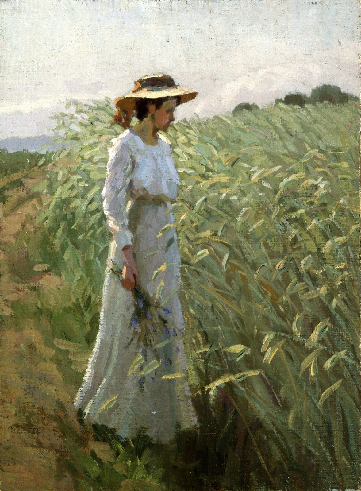 Mädchen am Kornfeld circa 1920