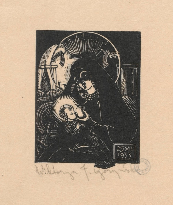 Madonna karmiąca Życzenia świąteczne II 1933