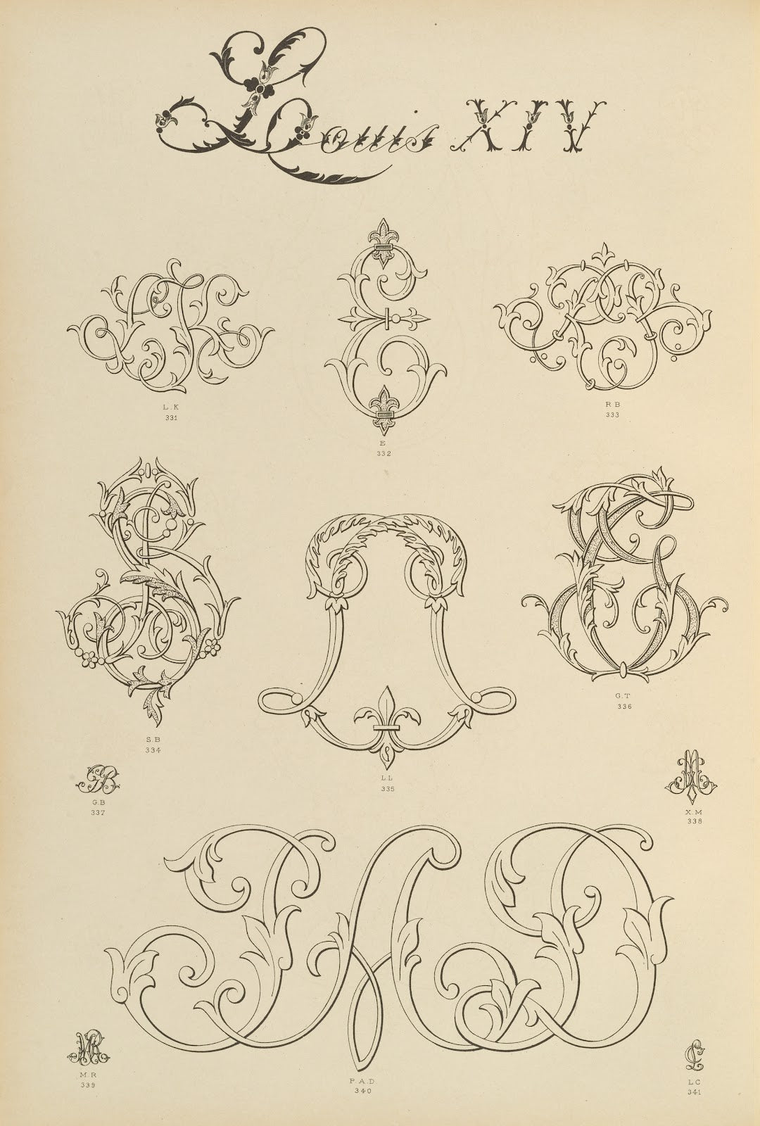 Album de chiffres monogrammes couronnes de noblesse francaises et etrangeres Pl