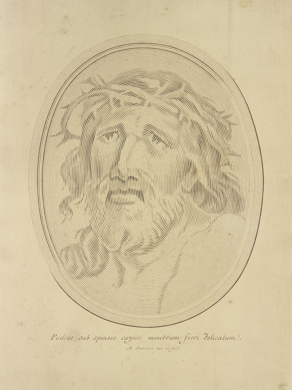 Christuskopf mit Dornenkrone in der Art von Claude Mellans Formatur unicus una