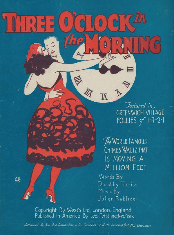 Three oclock in the morning music by Julian Robeldo 1922