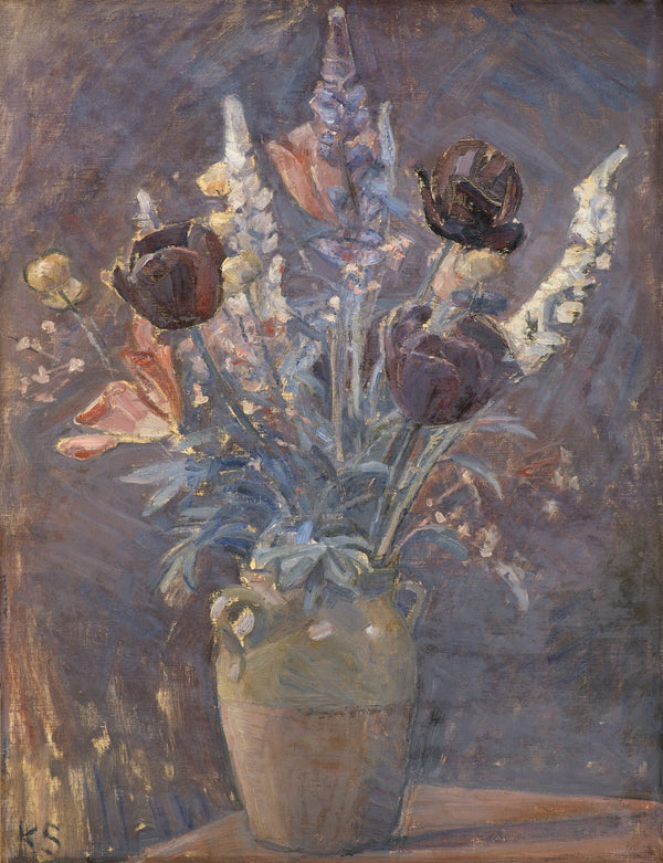 Lervase Med Tulipaner Og Andre Blomster 1884 1938