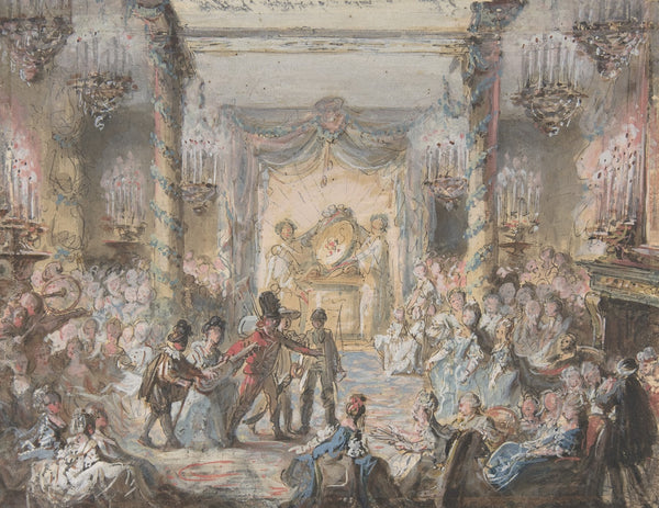 Theatrical Divertissement Offered at a Gala Evening Party 18th century