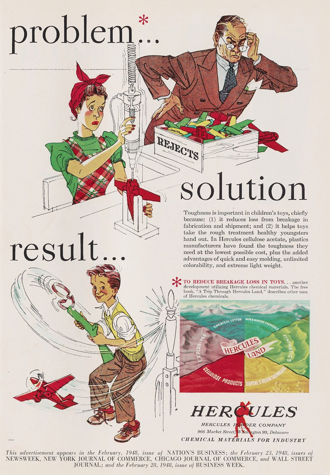 Advertisement for Hercules Cellulose Acetate 1948