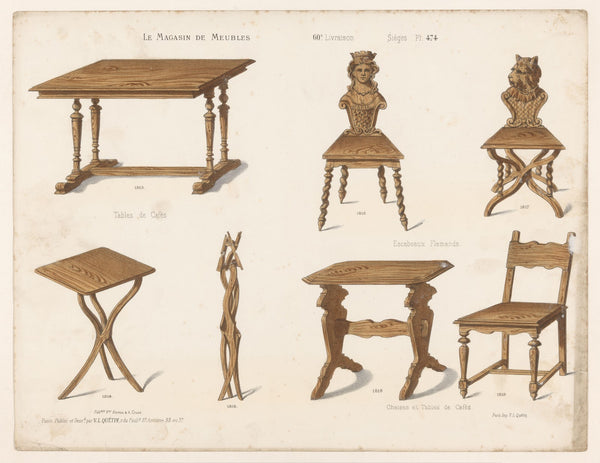 Tables de Cafés Escabeaux Flamands Chaises et Tables de Cafés 1832 1904