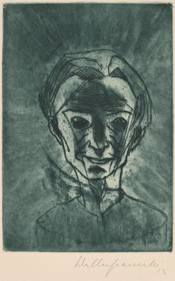 Smiling Head Self portrait Lächelnder Kopf Selbstporträt 1923