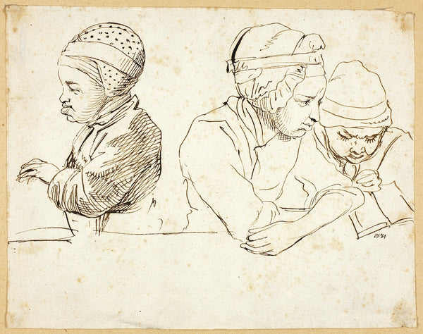 Sketches of Head Eyes Lips and Flowers 18th century