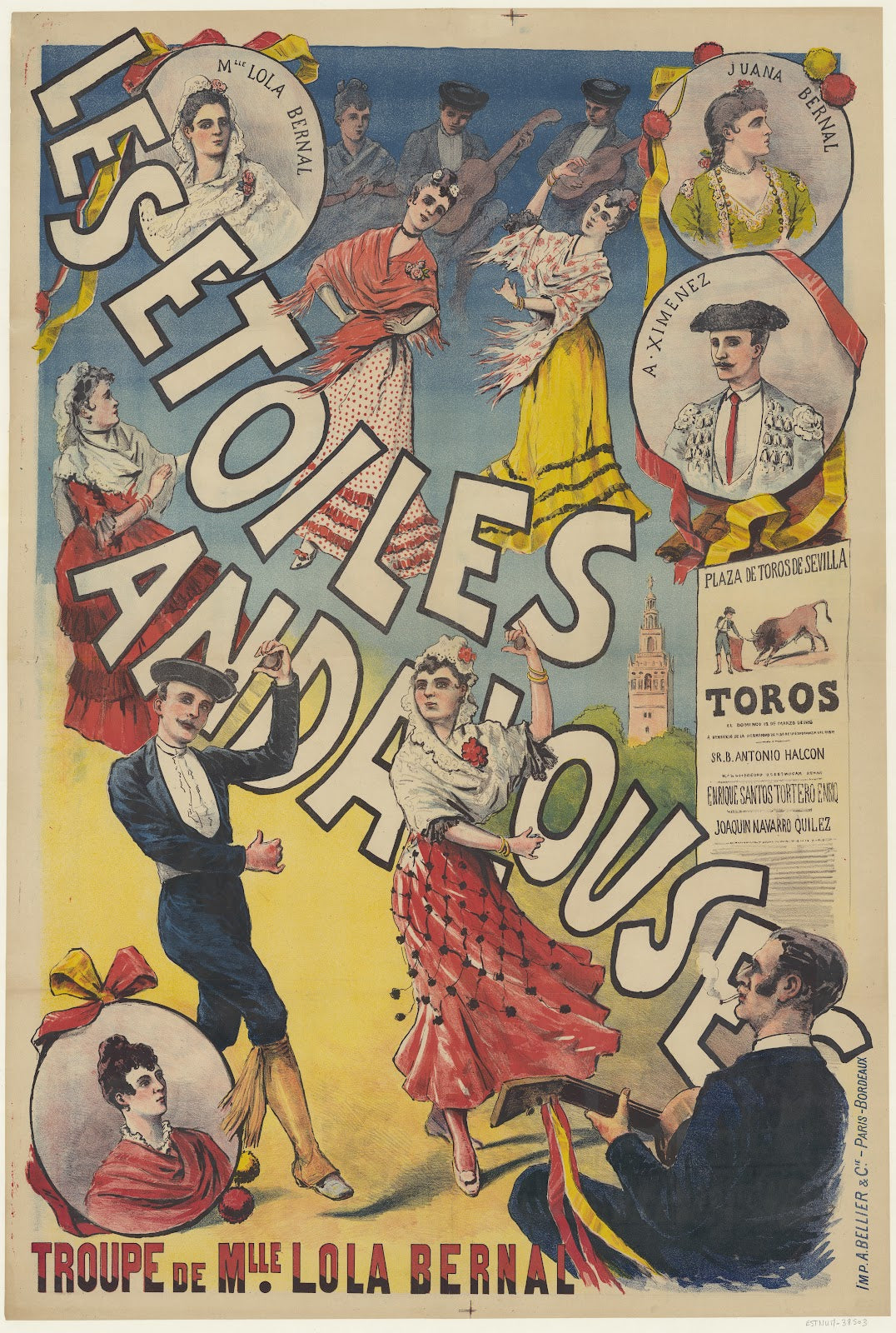 Les étoiles andalouses troupe de Mlle Lola Bernal 1895