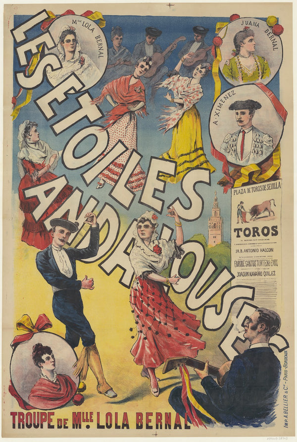 Les étoiles andalouses troupe de Mlle Lola Bernal 1895