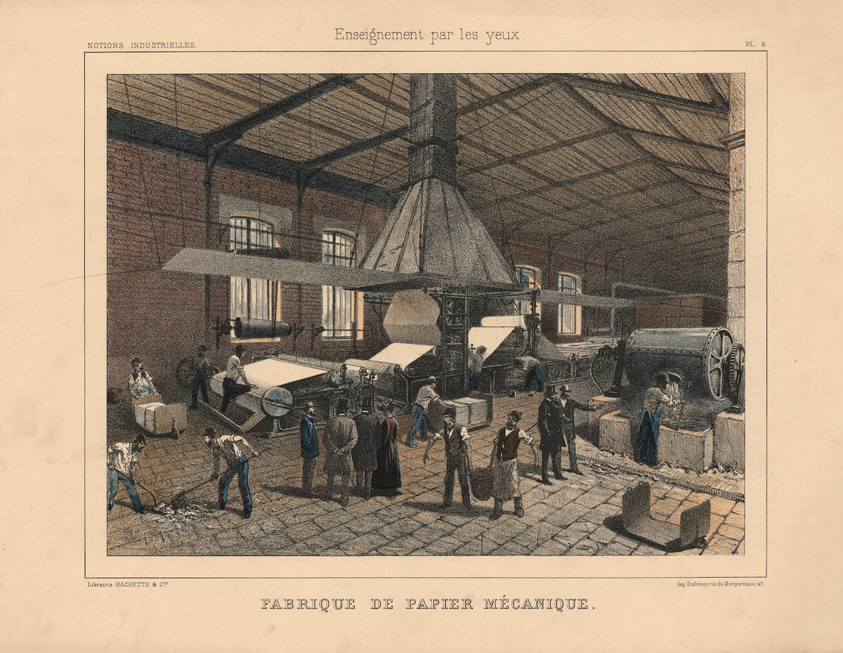 Mechanized paper mill 1890
