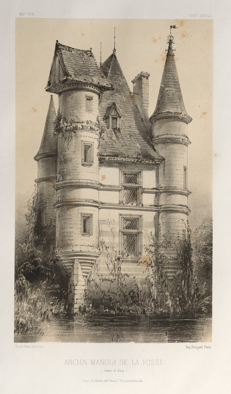 Ancien Manoir De La Fosse Saône et Loire 1860