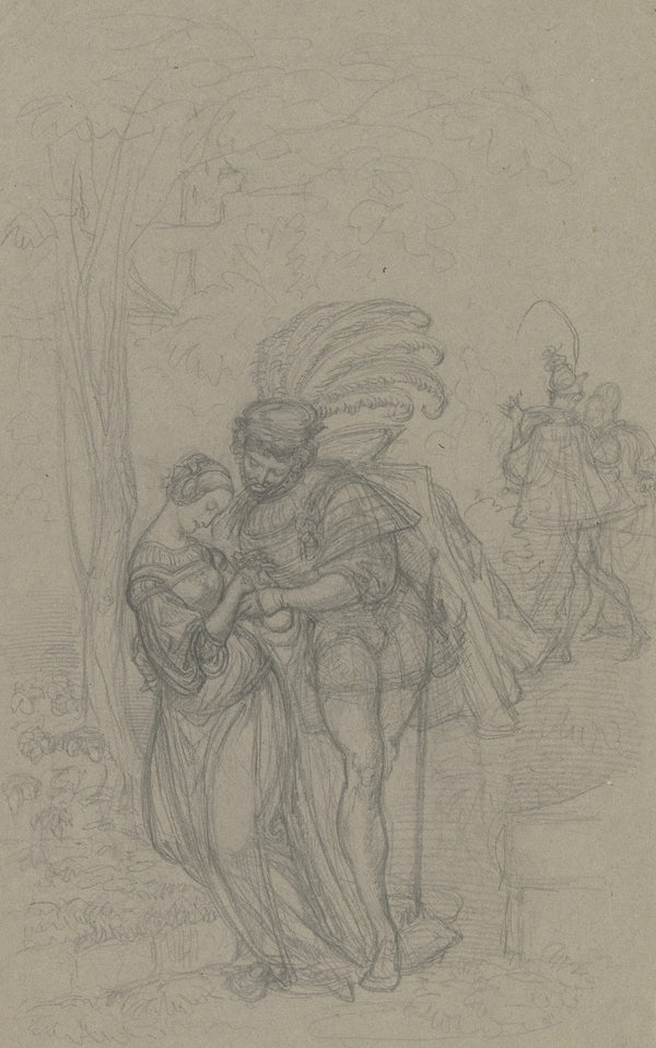 Faust und Gretchen im Hintergrund Marthe und Mephisto ca 1835 1840