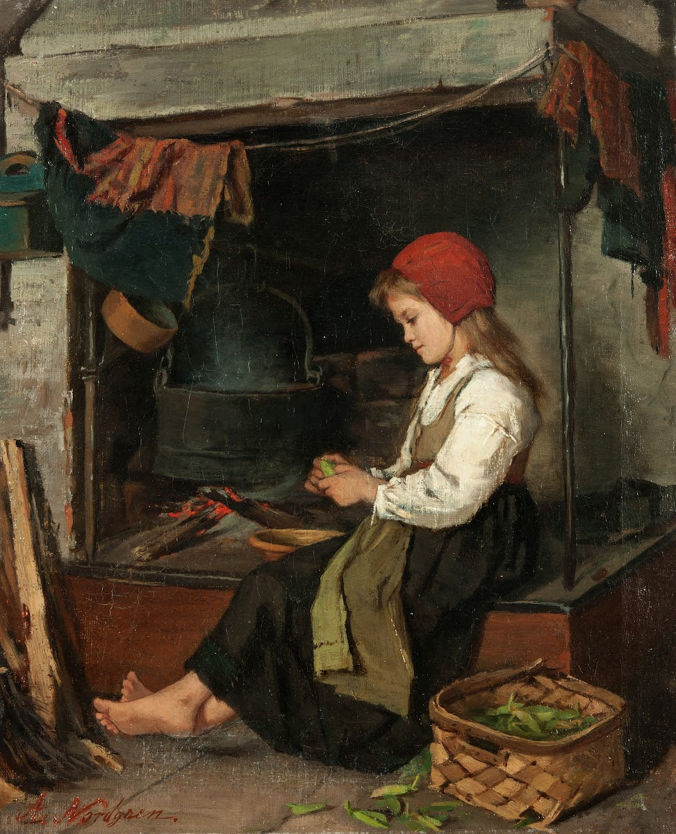 Girl Shelling Peas