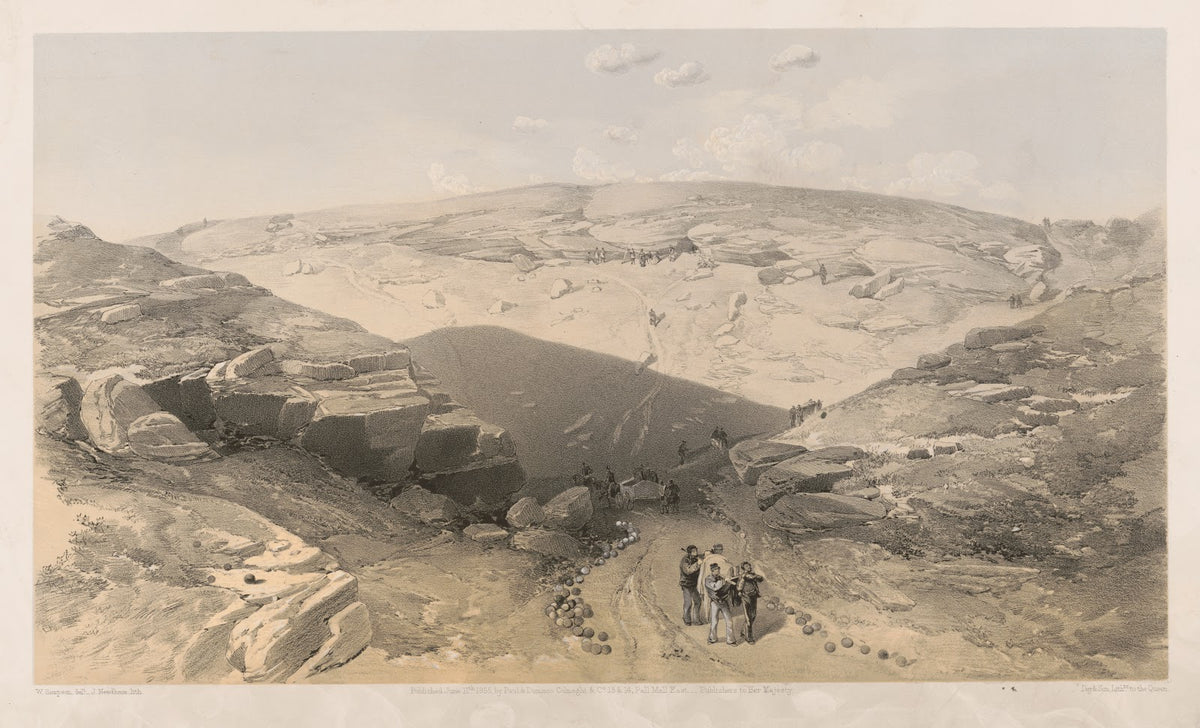 The valley of the shadow of death Caves in the Woronzoff Road behind the 21 gun