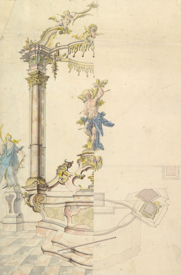 Design for an Altarpiece with a Figure of St Sebastian 1741