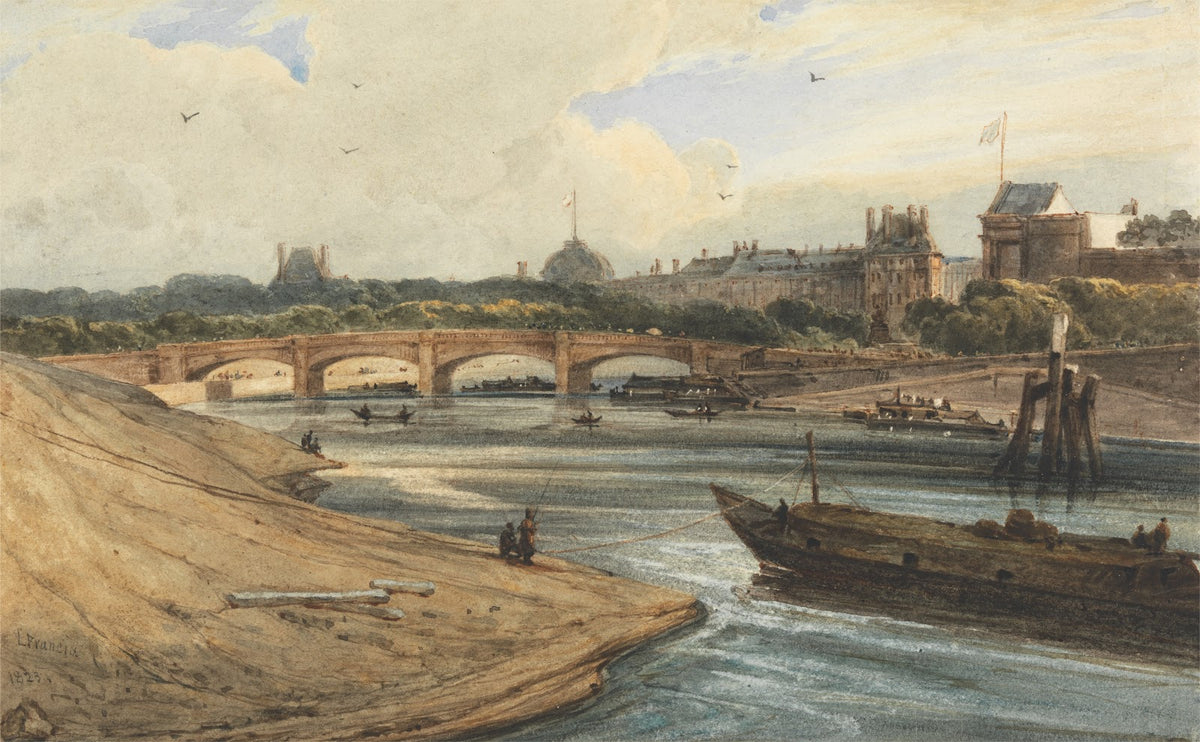 The Pont de la Concorde and Tuileries Palace from the Cours la Reine 1823