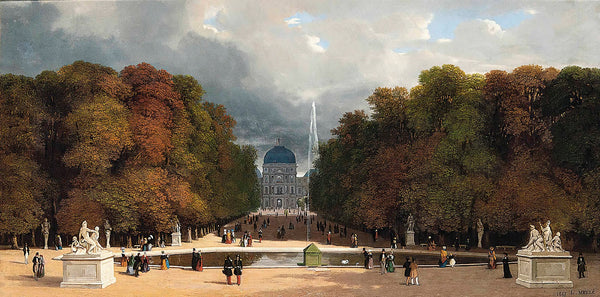 Promenading At The Tuilleries Paris Signe And Dated 1847
