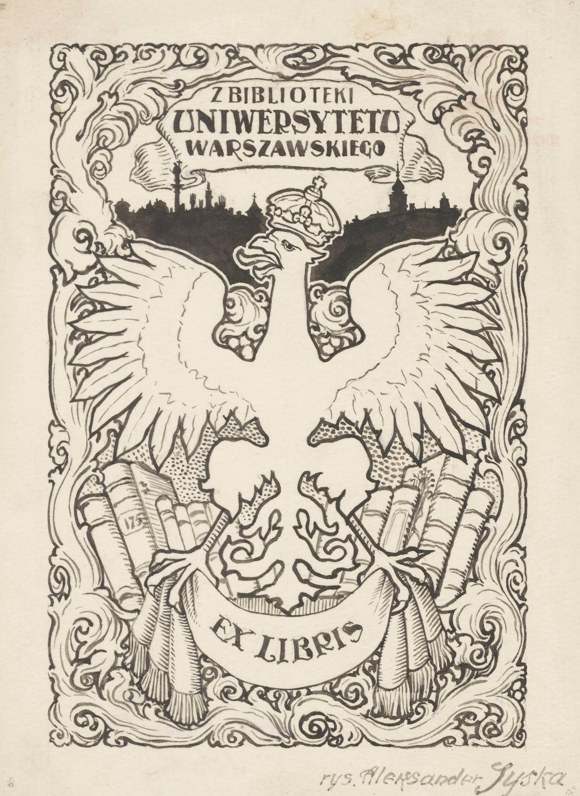 Design for aBookplate of the University of Warsaw Library 1916