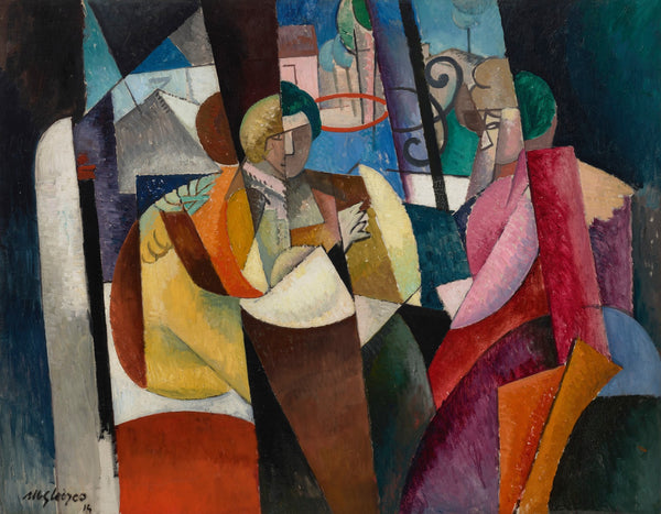 Femmes assises devant une fenêtre 1914