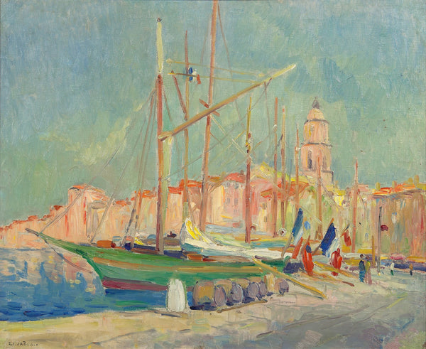 Bateaux pavoisés dans le port de Saint Tropez 1935 1936