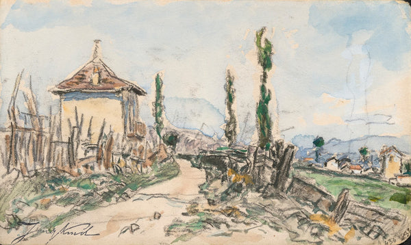 Paysage aux cyprès Dauphiné 1884