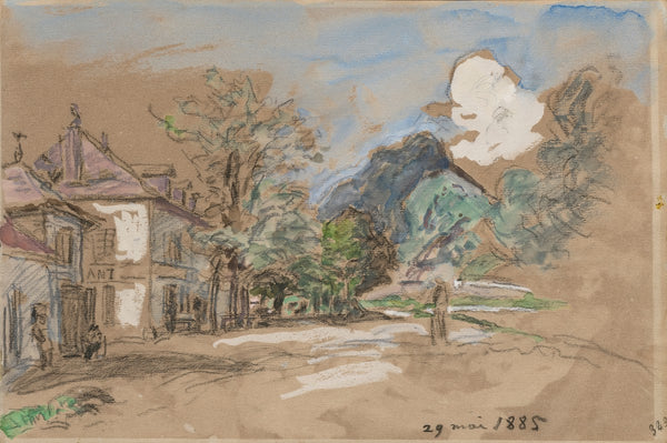 Le Village de Fontaine avec vue sur le Néron 1885