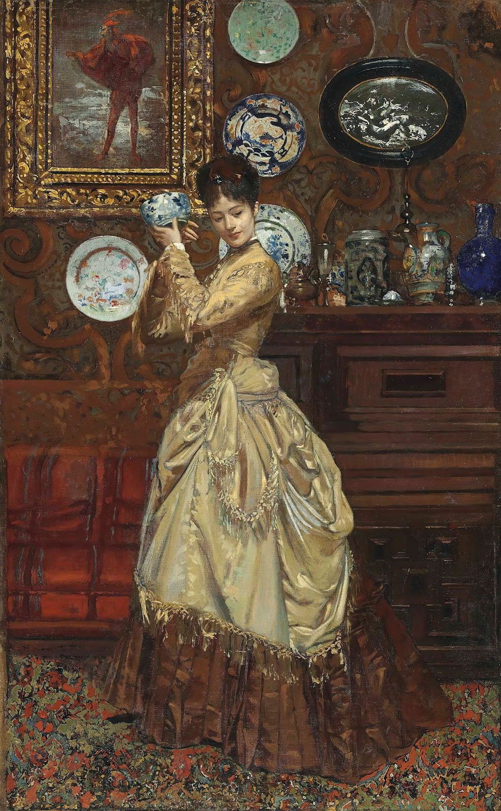 Admiring the porcelain 1885