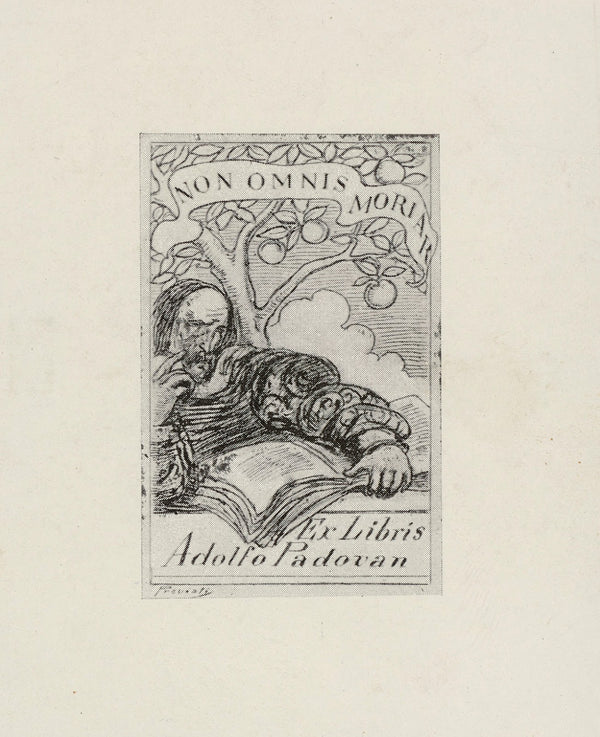 Bookplate Adolfo Padovan Non omnis moriar 1902