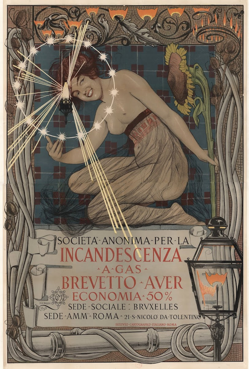 Societa anonima per la incandescenza a gas brevetto Auer economia 50 1895