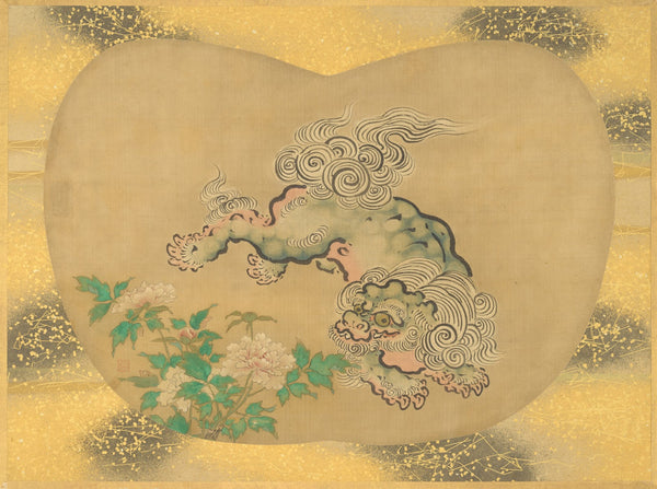 Chinese lion and peonies 18th century