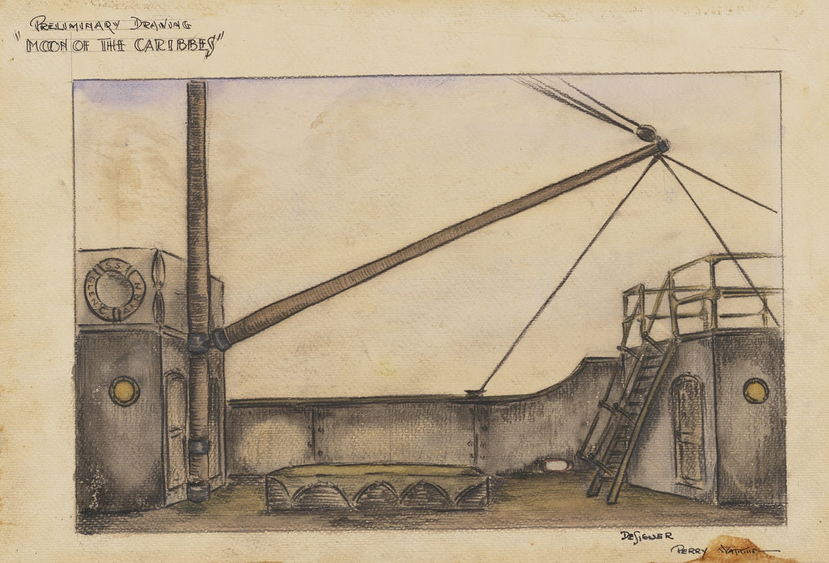 The Moon of the Caribbees Preliminary Drawing Deck of the SS Glencairn 1934 1943