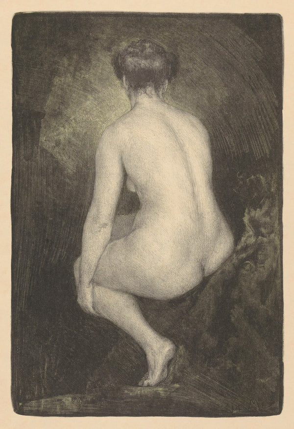 Zittende naakte vrouw 1914