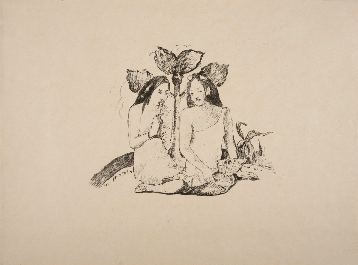Tahiti Deux femmes maories accroupies 1894 1895