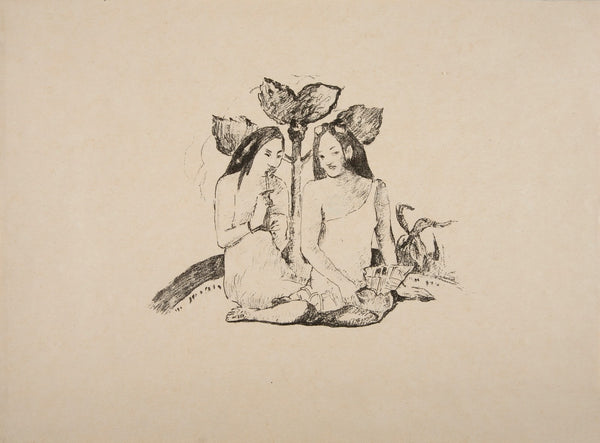 Tahiti Deux femmes maories accroupies 1894 1895