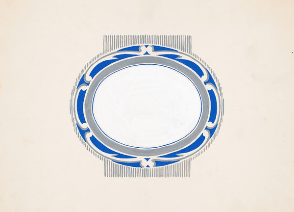 Sketch for oval medallion and Ruppert Beer blue and silver logo 1935