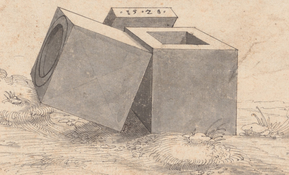Perspectival Drawing with Three Cubes 1528