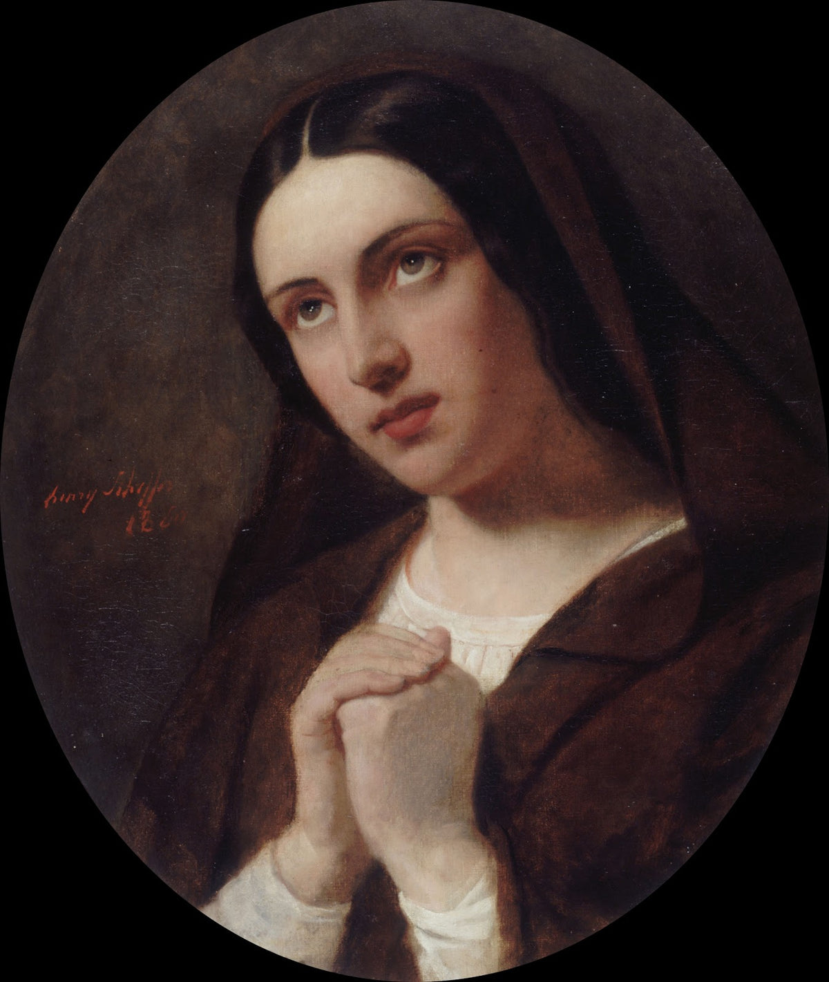 Jeune femme en prière 1860