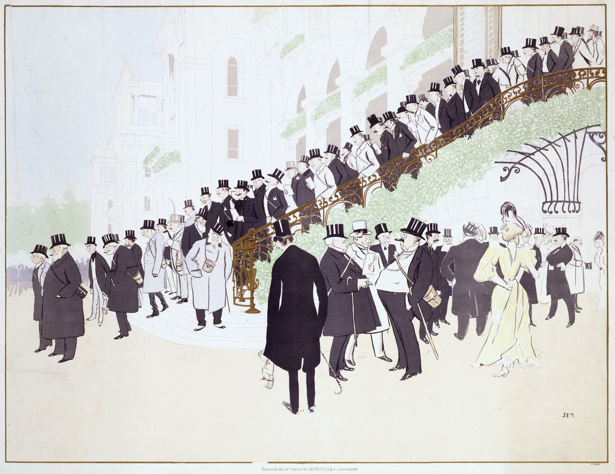 Lescalier de la Tribune du Jockey Club à Longchamp
