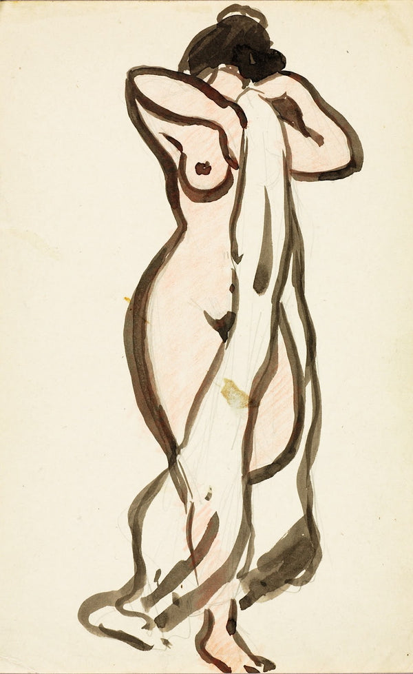 Standing Female Nude with Drape