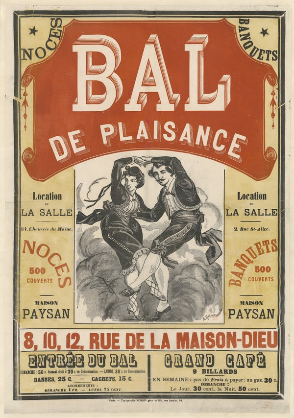 Noces Banquets Bal de plaisance 1872