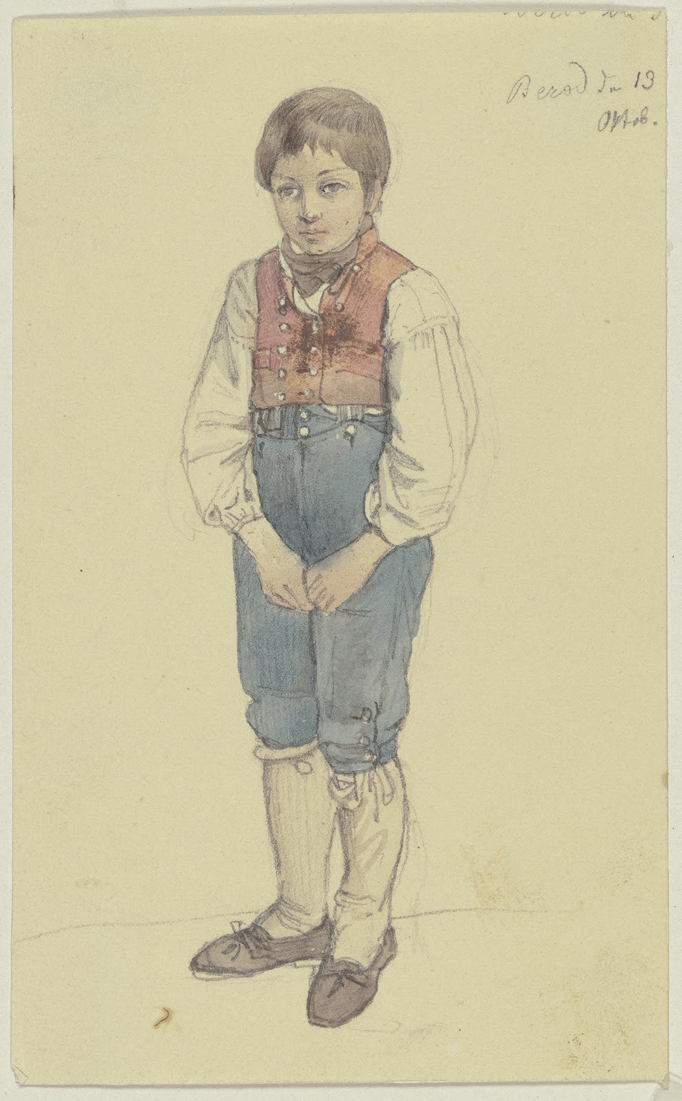 Stehender Bauernjunge aus Berod im Westerwald ca 1835