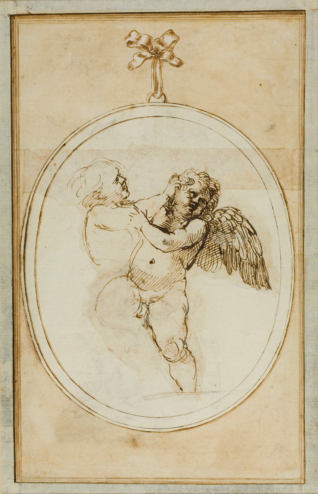 Two Putti Fighting Study for the Galleria Farnese 1599 1601