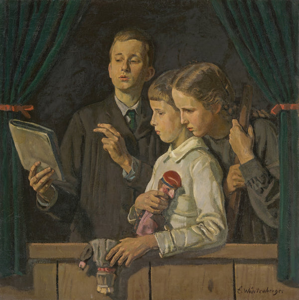Thomas Franzsepp and Monika at the Kasperle Theater Punch and Judy Show 1920