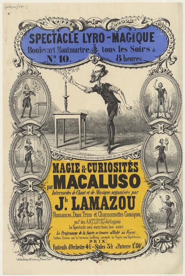 Spectacle lyro magique Boulevart sic Montmartre n10 tous les soirs Magie curios