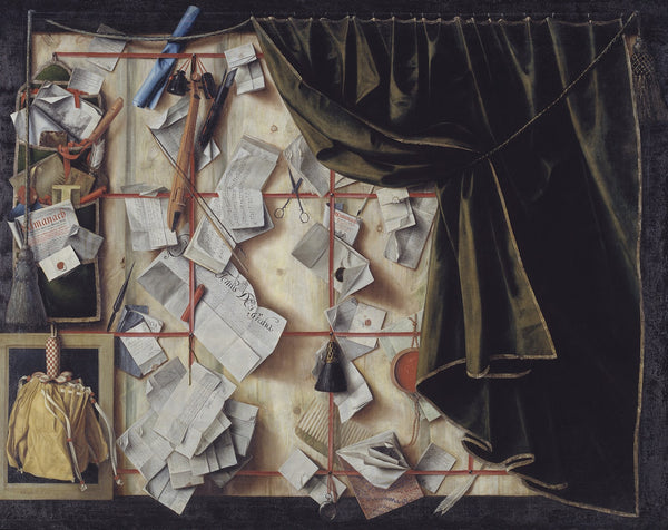 Trompe Loeil Of A Letter Rack With Proclamation By Frederik III 1672