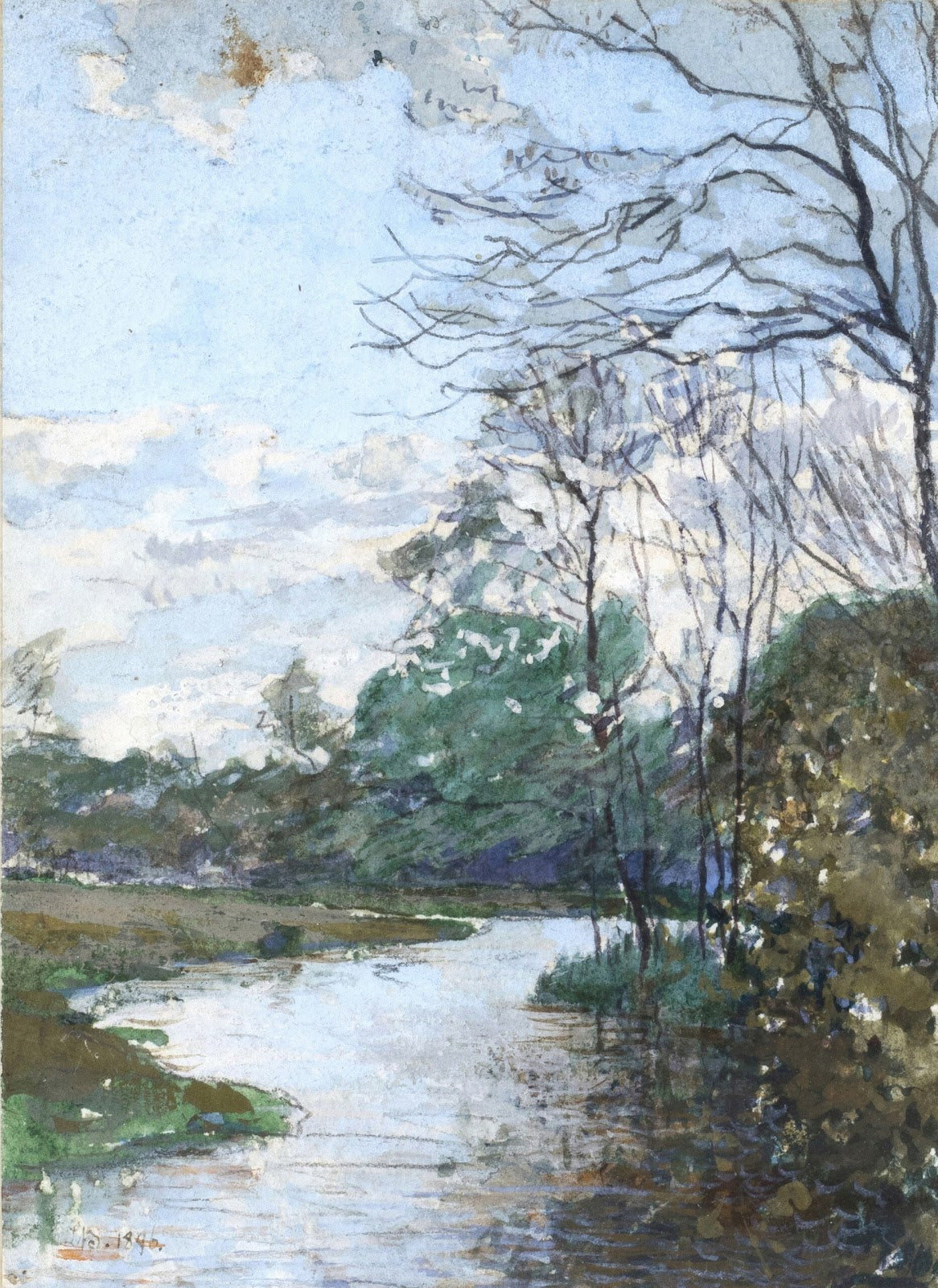 Partie an der Würm bei Planegg 1896