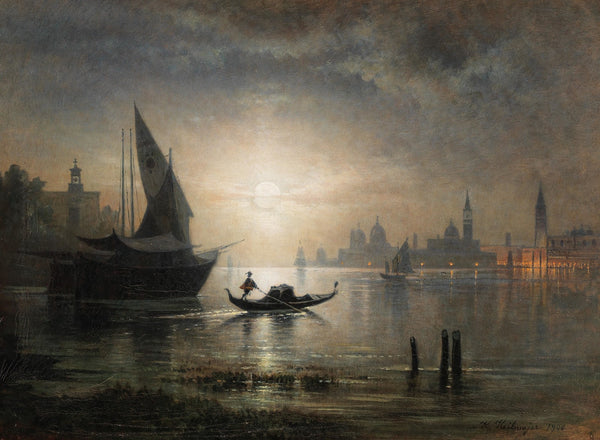 Venedig Eine Mondnacht im Bacino 1900