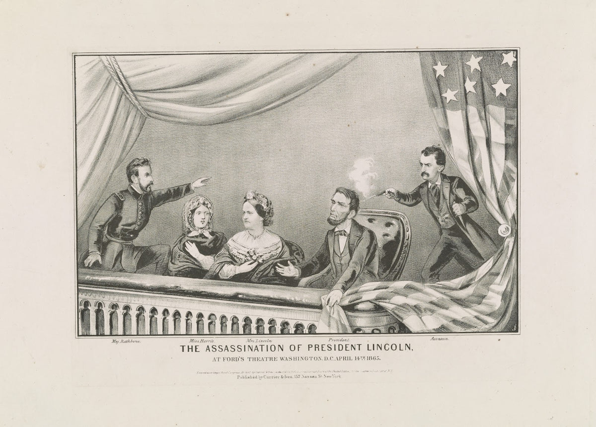 The assassination of President Lincoln at Fords Theatre Washington DC April 14th