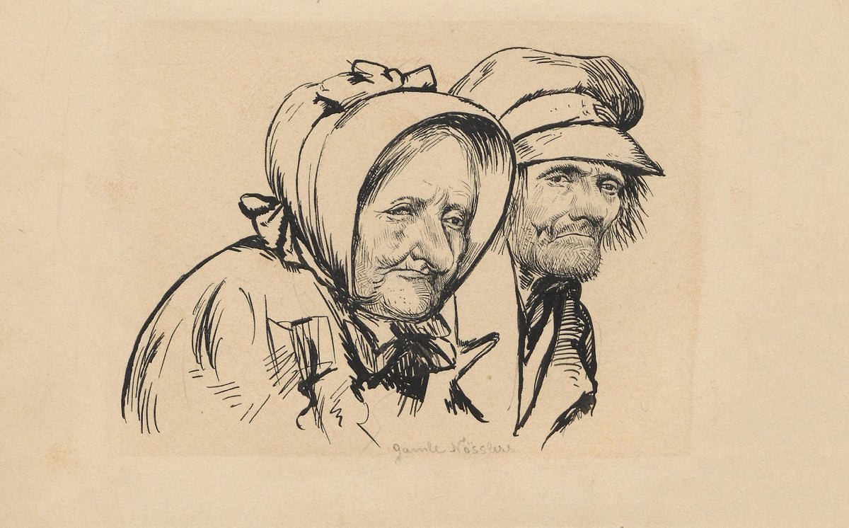 Elderly woman and man 1923