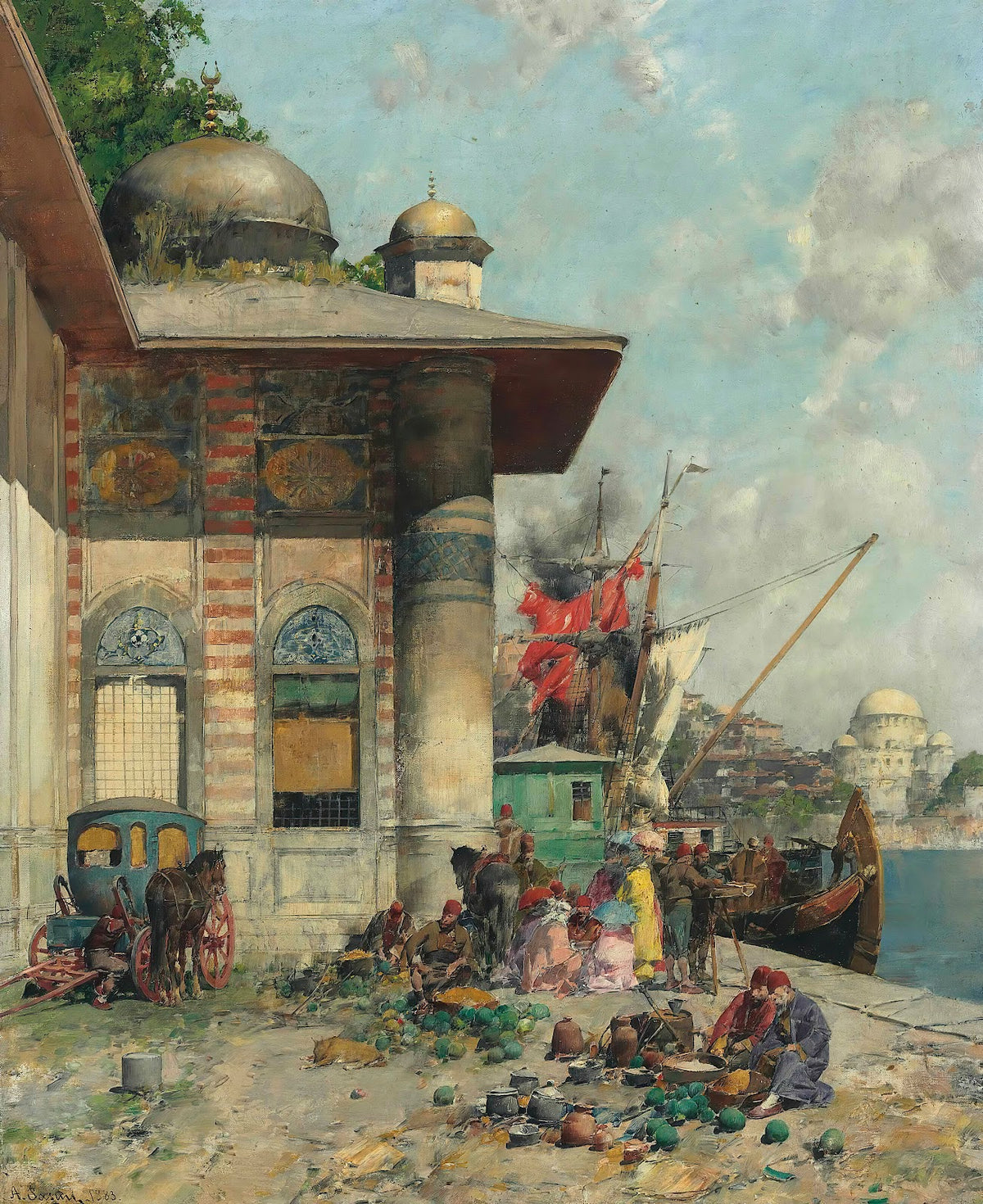 Market Day A Capriccio Of The Old City Shores Constantinople 1883